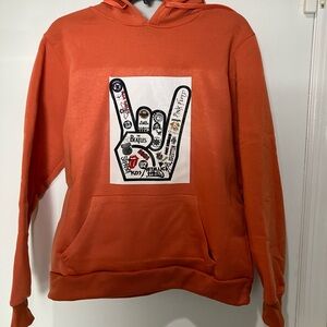 Vibrant Orange Graphic Hoodie